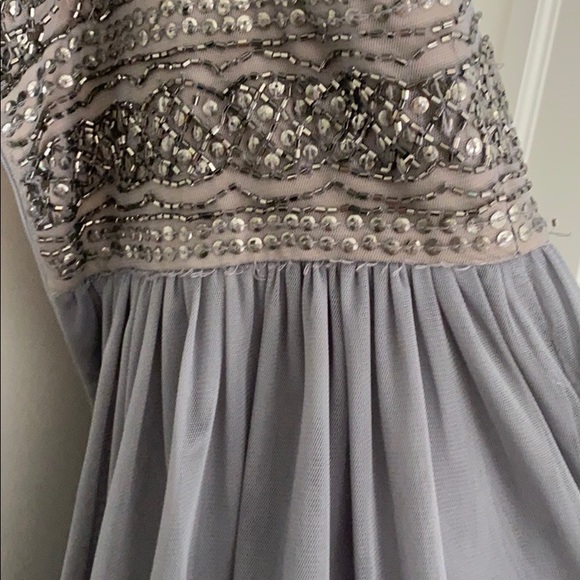 Adrianna Papell Blue gray beaded dress - Picture 3 of 6